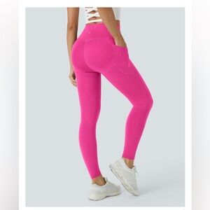 Halara UltraSculpt Leggings Pink Power High Waist 7/8 Pocket TikTok Favorite